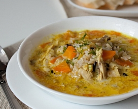 Сладко-острый суп с индейкой и карри