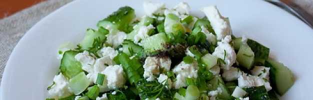 Огуречный салат с фетой