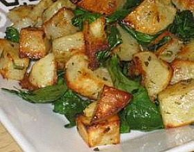 Запеченный картофель с зеленью и чесноком